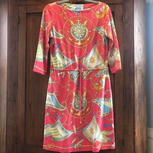 J. McLaughlin Pink Print Nautical Dress